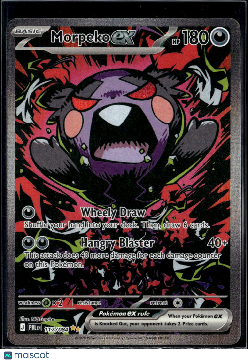 Morpeko EX 2026 Pitch Black Holo Secret Rare SAR #117/84