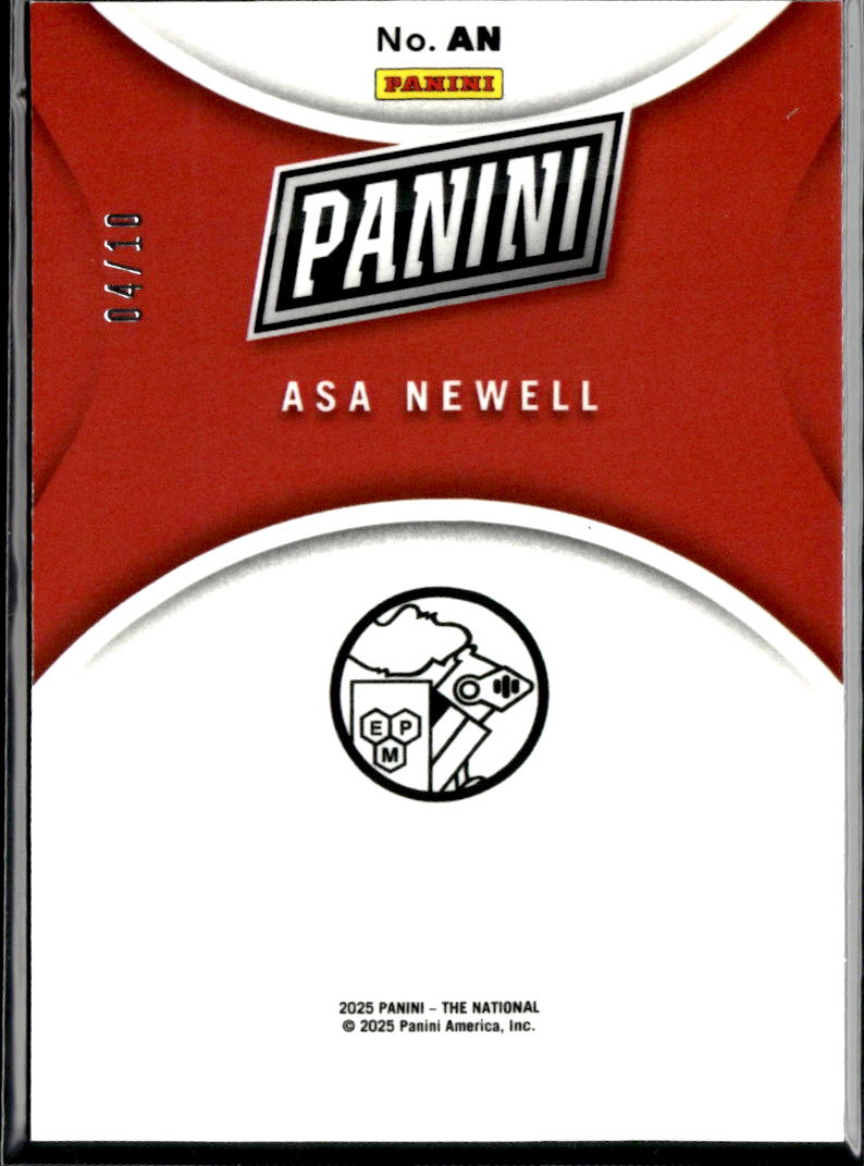 Asa Newell 2025 Panini The National GOLD Vinyl RC Rookie Hawks 4/10 /10