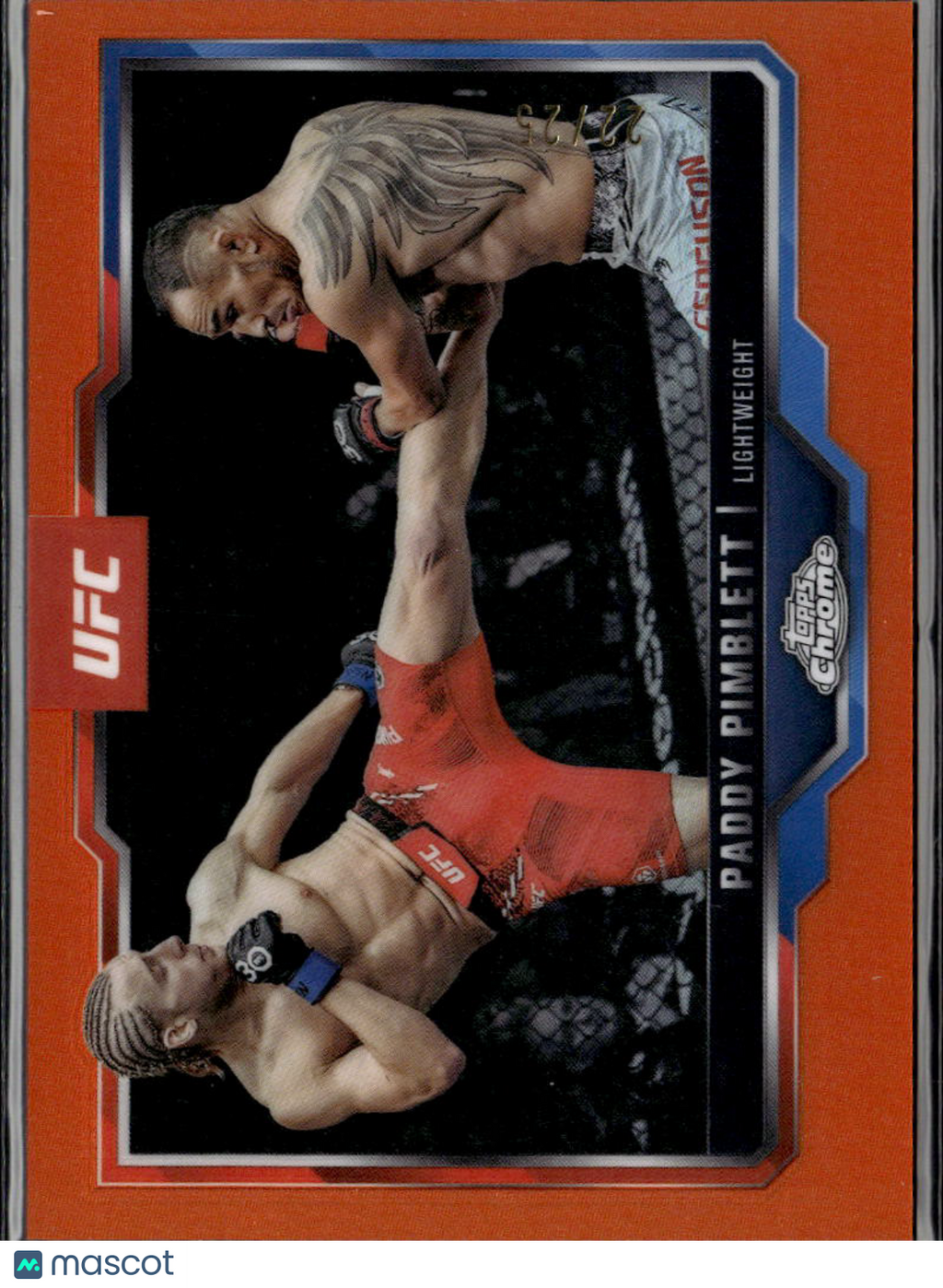 Paddy Pimblett 2025 Topps Chrome UFC Orange Refractor 22/25 #177
