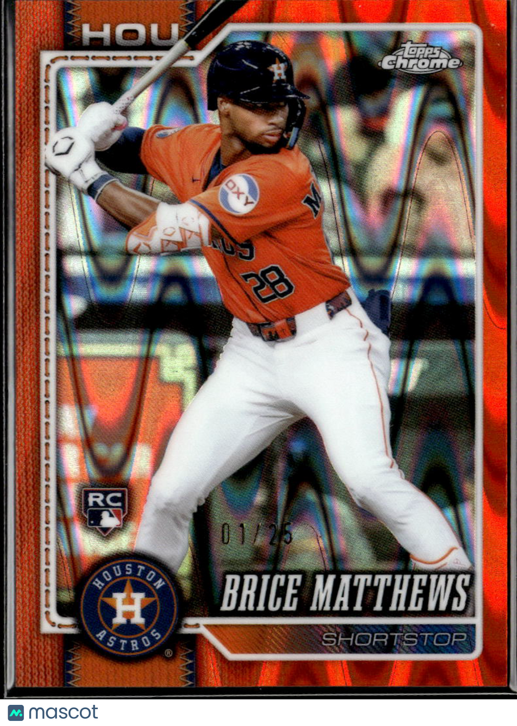 Brice Matthews 2026 Topps Chrome Orange Refractor Rookie 1/25 Houston Astros