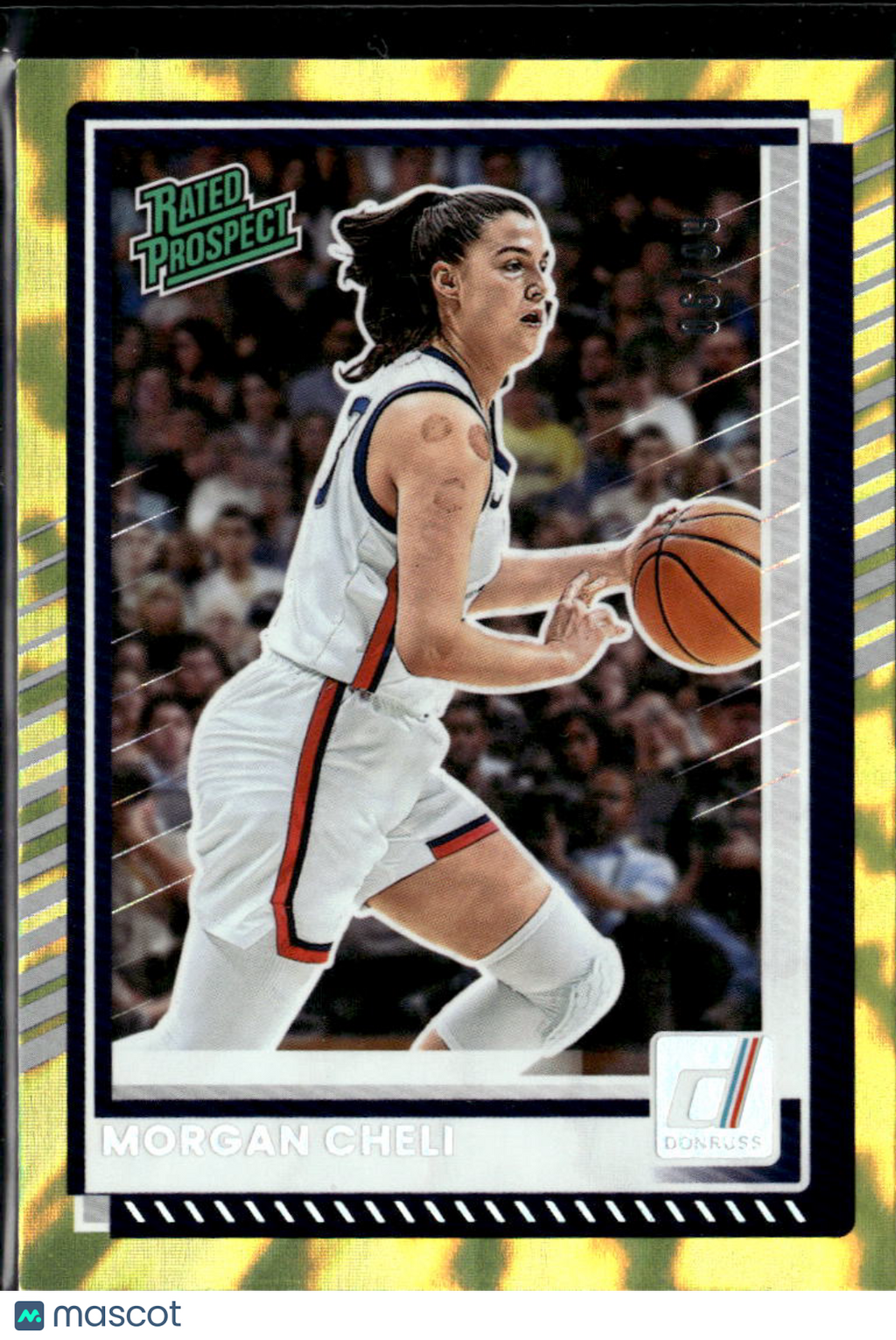 Morgan Cheli 2025 Donruss Rated Prospect Rookie RC Yellow Uconn 6/99