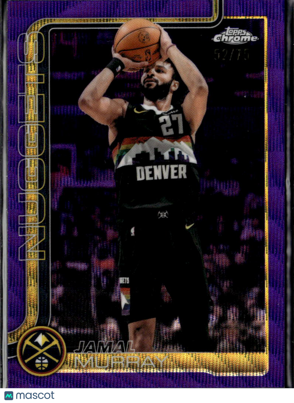 Jamal Murray 2026 Topps Chrome Update Purple Wave 52/75 Denver Nuggets