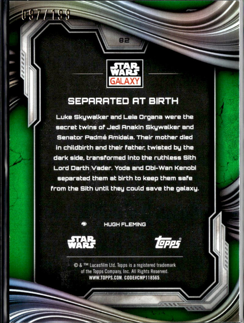 Separated At Birth Topps Star Wars Galaxy Green Shimmer Refractor 97/199 #82