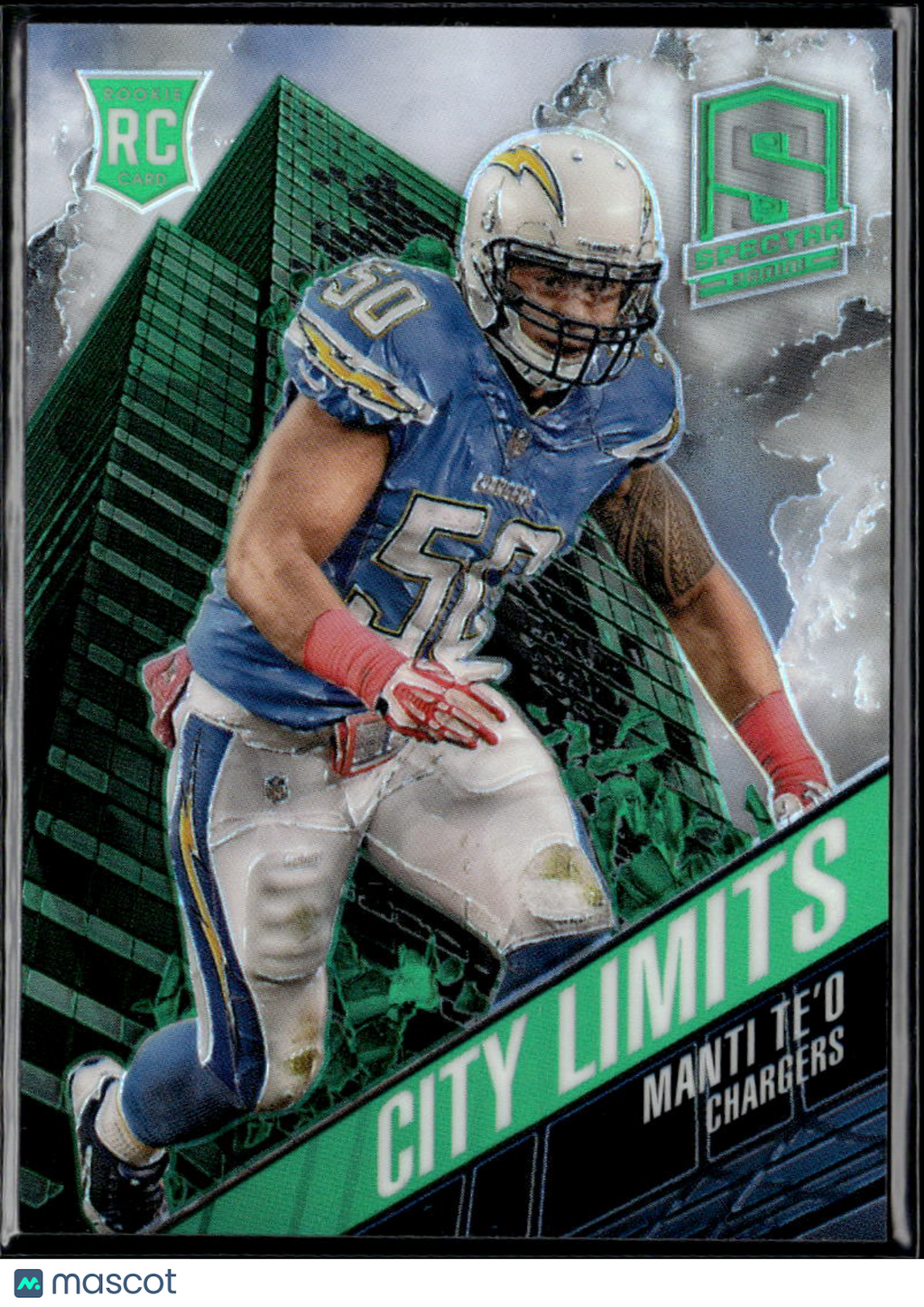 Manti Te'o 2014 Spectra City Limits Green Prizm Rookie RC SSP 3/5 SD Chargers