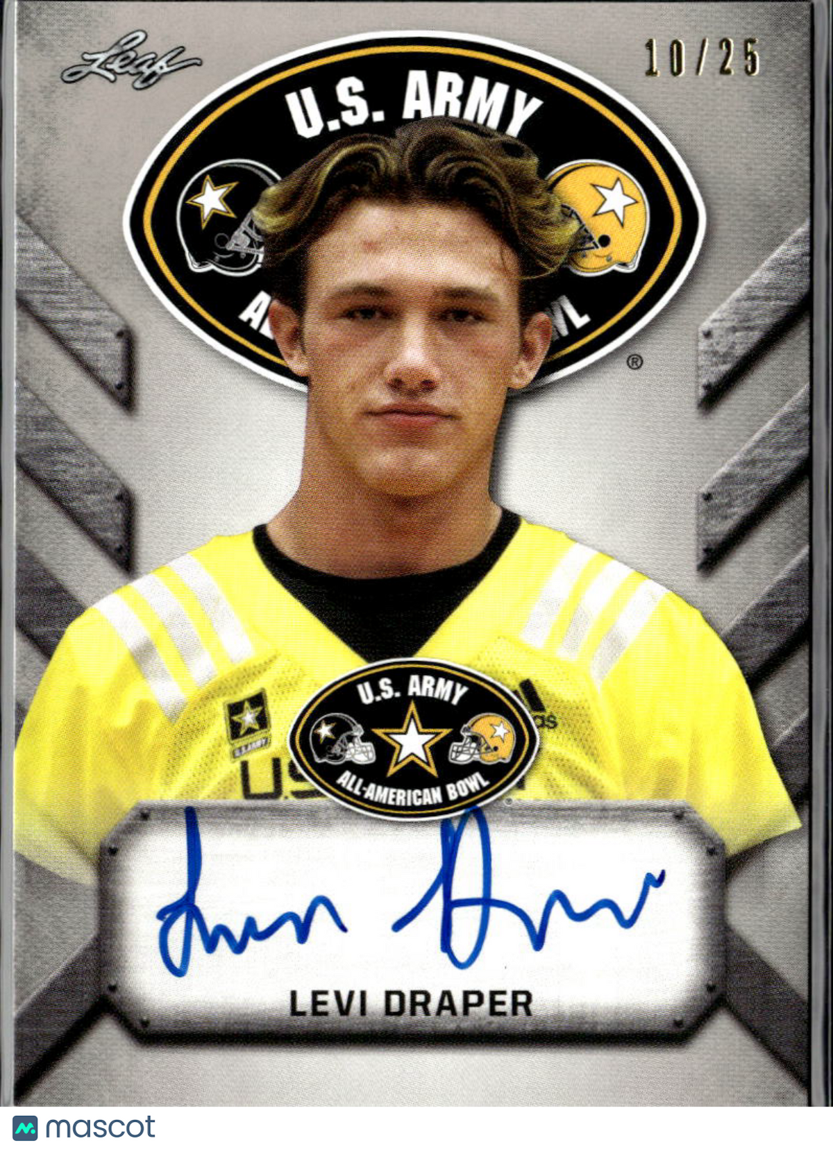 Levi Draper 2017 Leaf U.S. Army Auto Autograph Collinsville Sooners 10/25