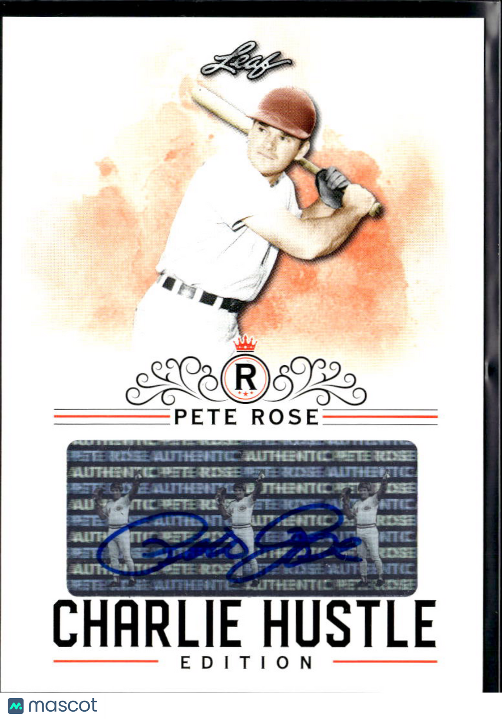 Pete Rose 2020 Leaf Charlie Hustle Auto Autograph Cincinnati Reds