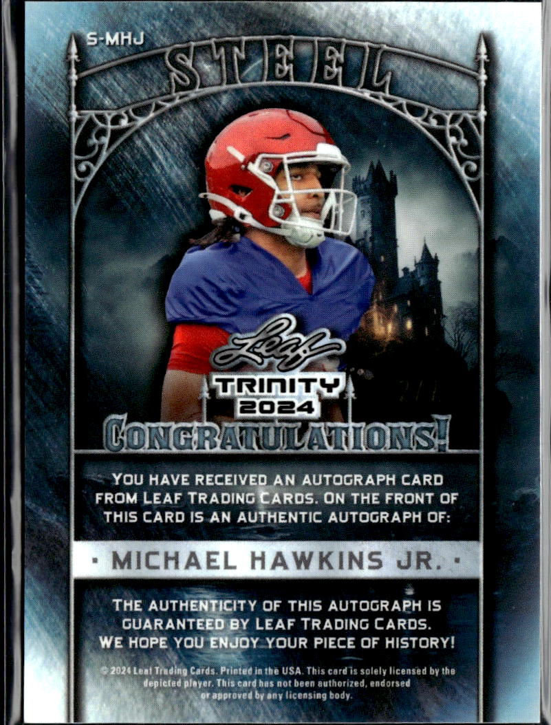 Michael Hawkins Jr. 2024 Leaf Trinity Auto Autograph RC Oklahoma Sooners 2/7