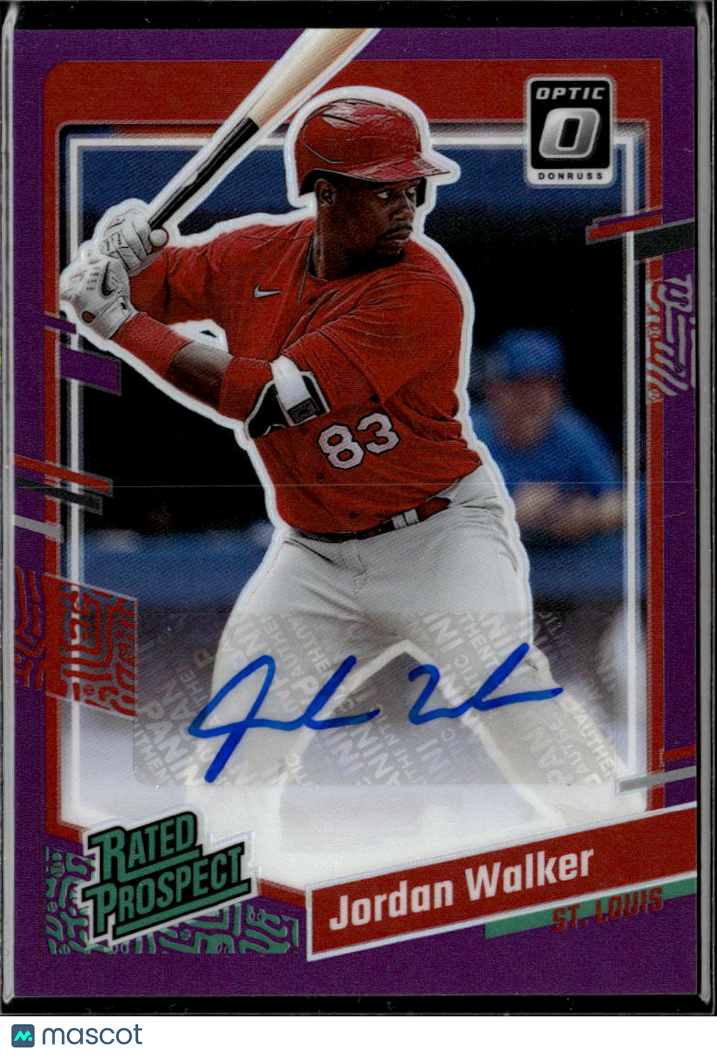 Jordan Walker 2023 Optic Rated Rookie Auto Autograph RC 11/25 Stl Cardinals