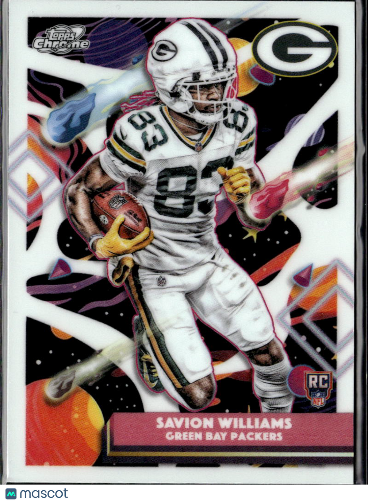 Savion Williams 2025 Topps Chrome Cosmic White Hole SSP RC Green Bay Packers