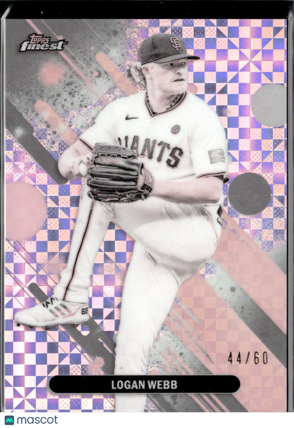 Logan Webb 2025 Topps Finest Pearl Refractor 44/60 San Francisco Giants