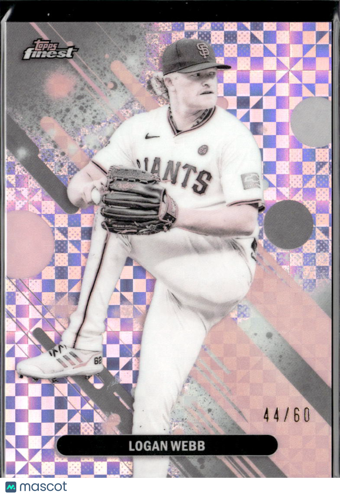 Logan Webb 2025 Topps Finest Pearl Refractor 44/60 San Francisco Giants