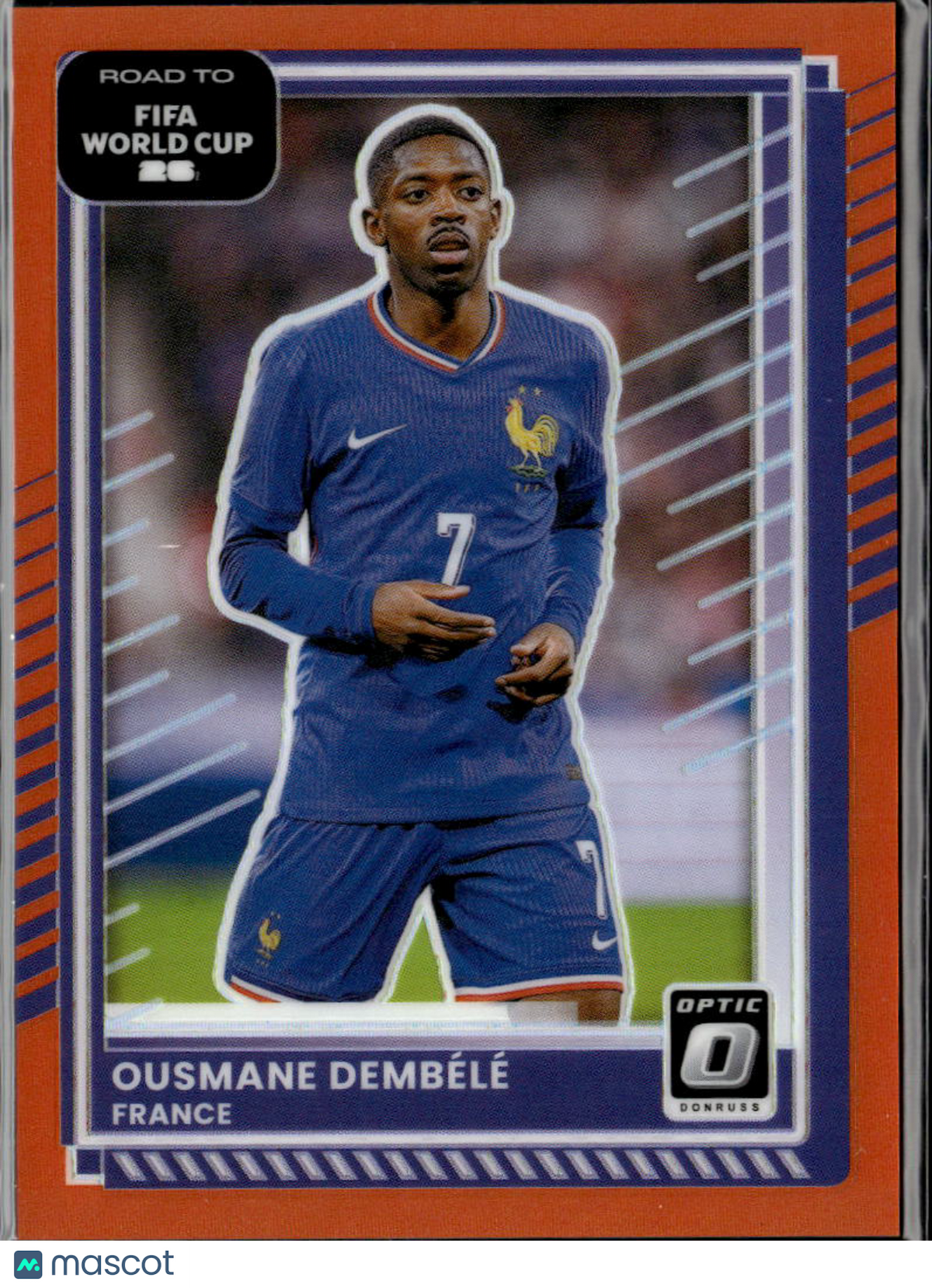 Ousmane Dembele 2025 Optic Road to FIFA World Cup Orange Prizm 58/99 France