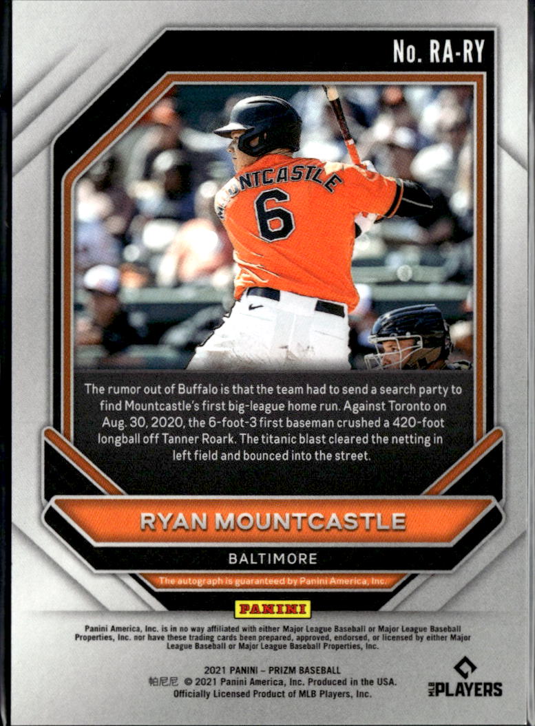 Ryan Mountcastle 2021 Prizm Auto Autograph RC Rookie Baltimore Orioles