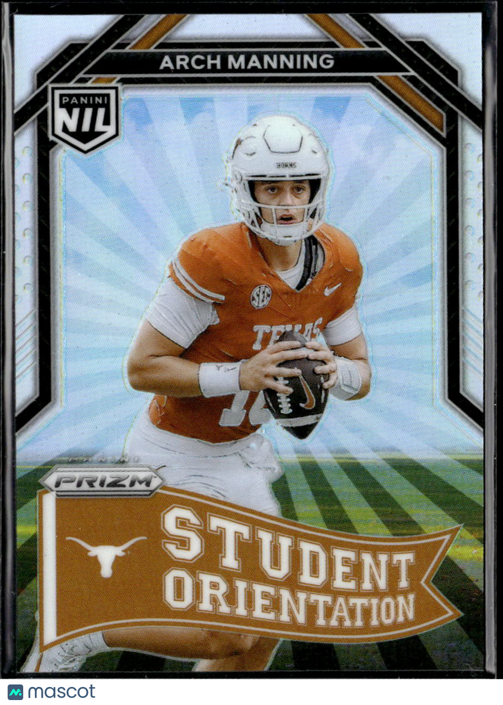 Arch Manning 2025 Prizm Student Orientation Silver Prizm Rookie Texas Longhorns
