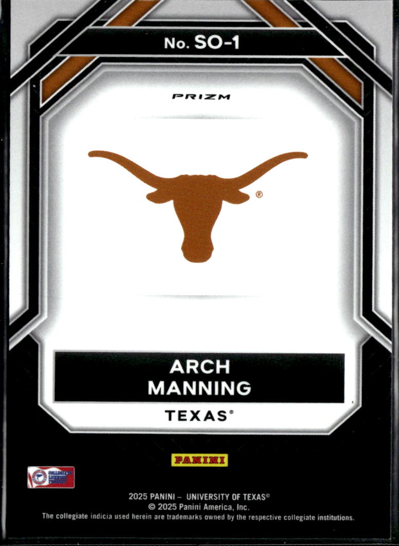 Arch Manning 2025 Prizm Student Orientation Silver Prizm Rookie Texas Longhorns