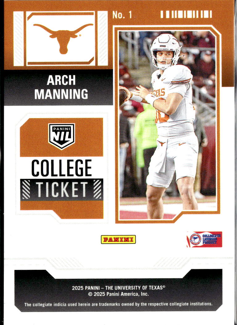 Arch Manning 2025 Contenders Rookie RC Diamond Foil Texas Longhorns