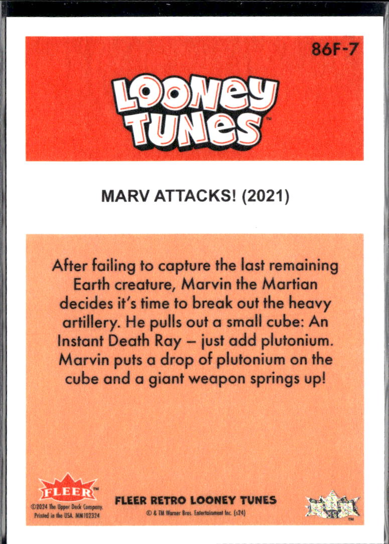 Marvin The Matrian 2024 Fleer Retro Looney Tunes '86 Fleer SSP #86F-7