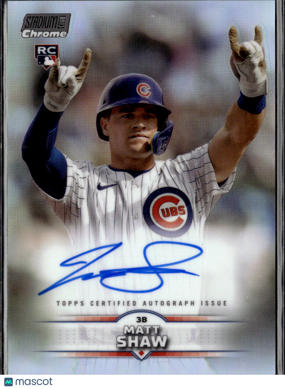 Matt Shaw 2025 Topps Stadium Club Chrome Auto Autograph RC Chicago Cubs