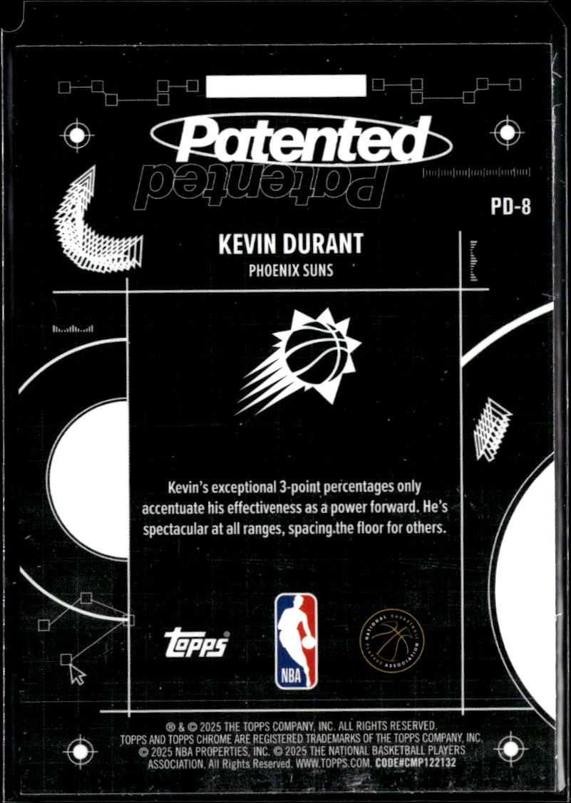 Kevin Durant 2025-26 Topps Chrome Patented SSP CASE HIT Phoenix Suns