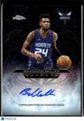Brandon Miller 2026 Topps Chrome Auto Autograph Charlotte Hornets