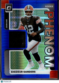 Shedeur Sanders 2025 Optic Blue Jersey Patch Rookie RC Cleveland Browns