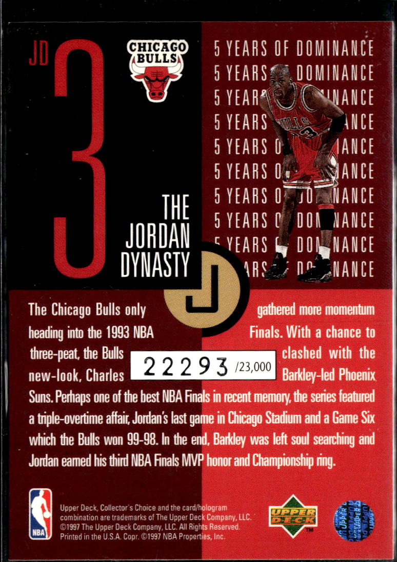 Michael Jordan 1997 Collector's Choice The Jordan Dynasty 22293/23000 Bulls