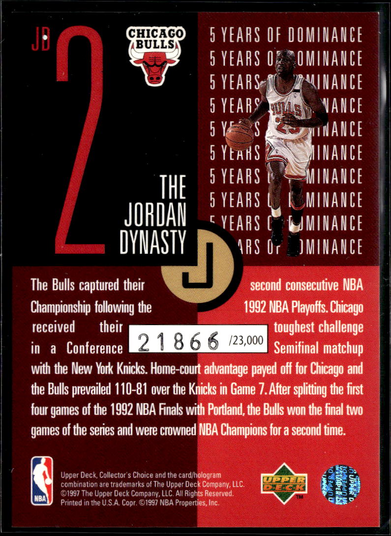 Michael Jordan 1997 Collector's Choice The Jordan Dynasty 21866/23000 Bulls