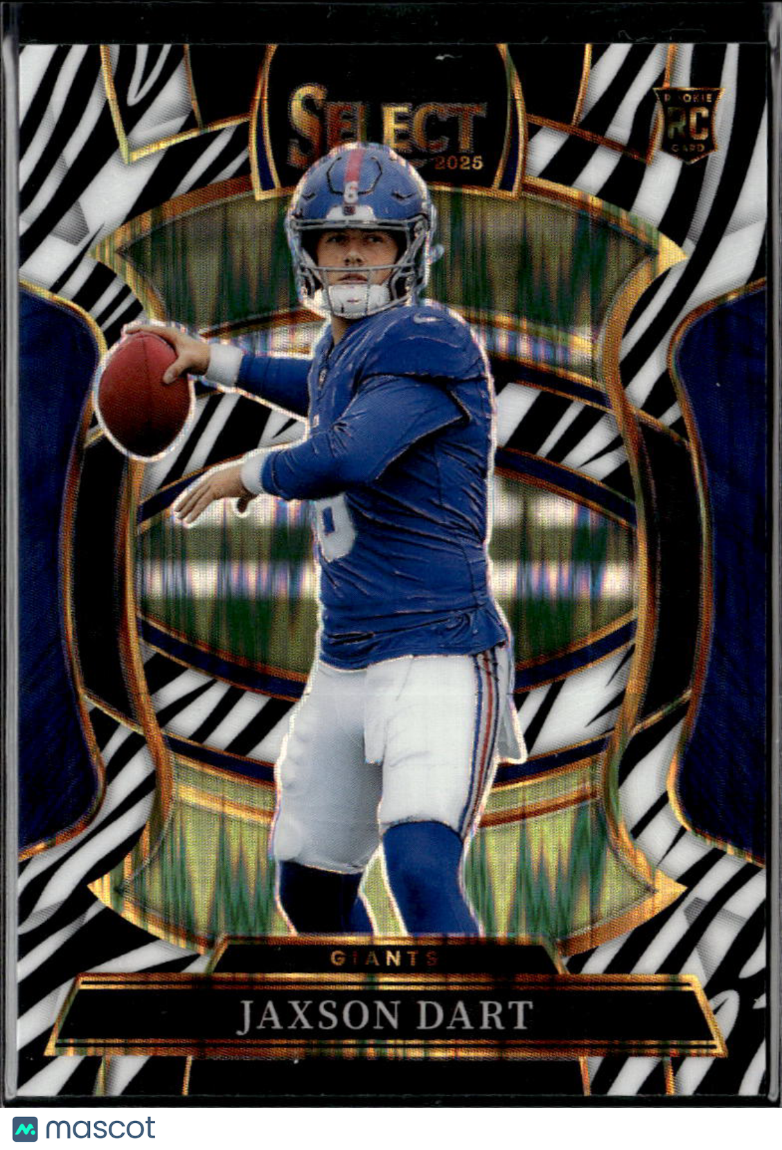Jaxson Dart 2025 Select Concourse Zebra Prizm SSP Rookie RC New York Giants