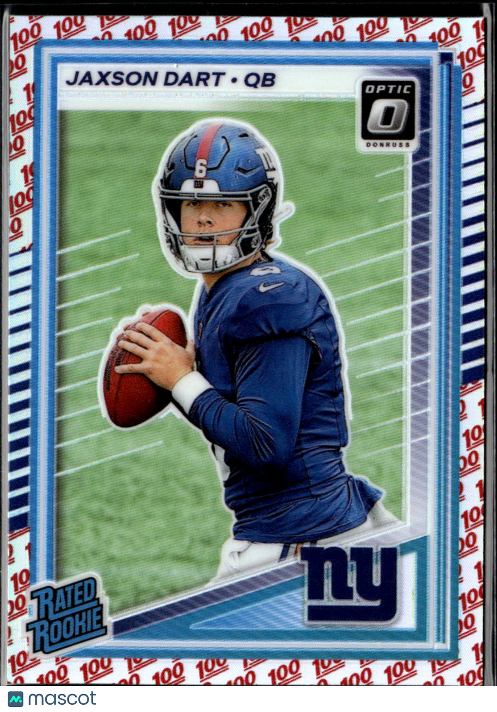 Jaxson Dart 2025 Optic Rated Rookie 100 Emoji SSP RC #273 New York Giants