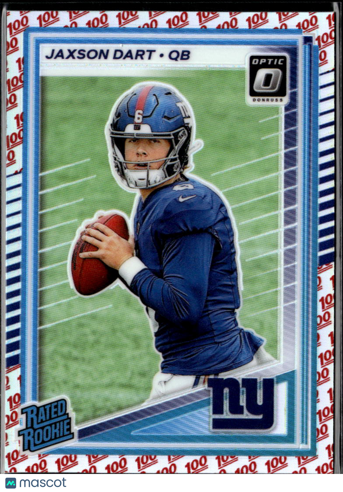 Jaxson Dart 2025 Optic Rated Rookie 100 Emoji SSP RC #273 New York Giants