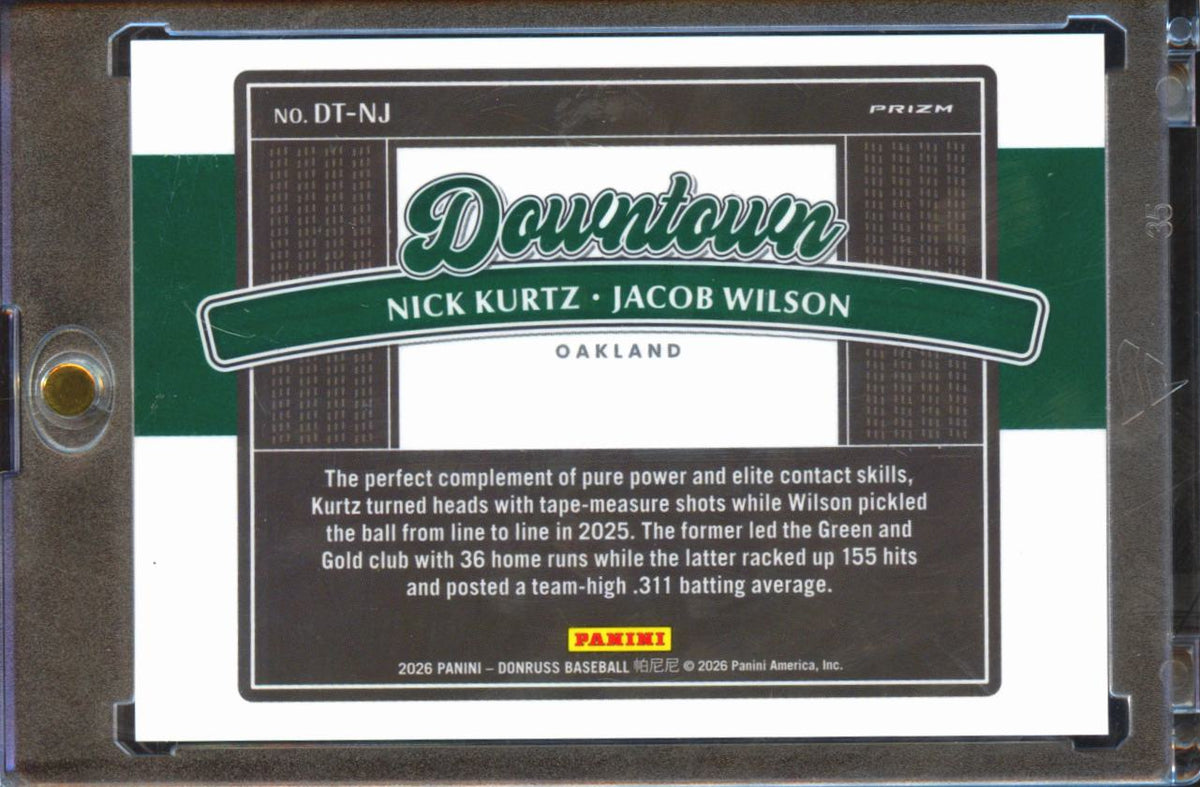 Jacob Wilson / Nick Kurtz 2026 Optic DOWNTOWN CASE HIT Oakland Athletics