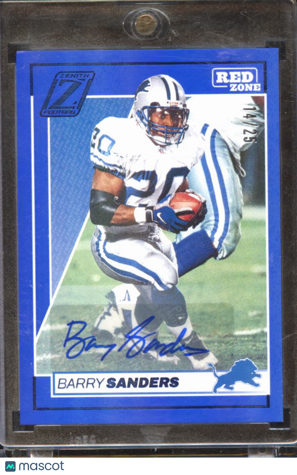 Barry Sanders 2024 Zenith Blue Auto Autograph 14/25 Detroit Lions