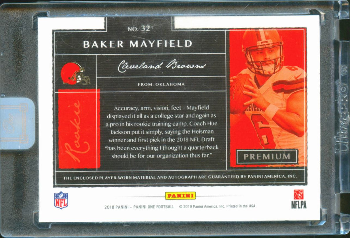 Baker Mayfield 2018 Panini One Auto Autograph Patch RC 39/49 Cleveland Browns