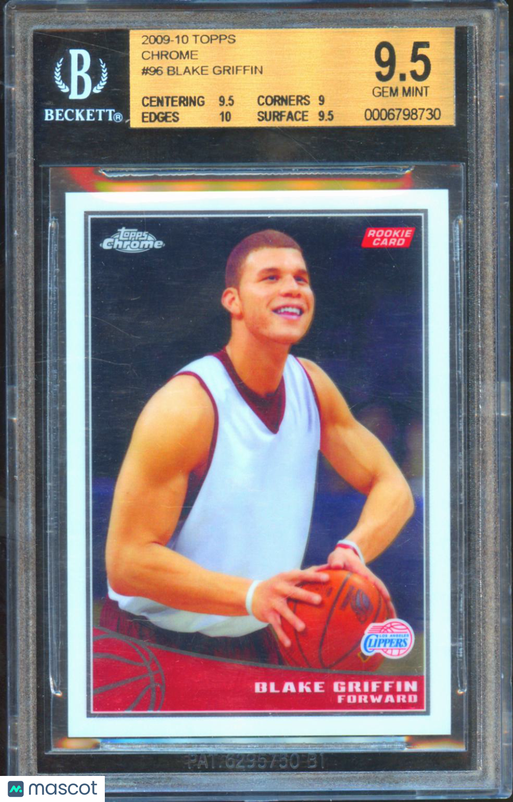 Blake Griffin 2009-10 Topps Chrome Rookie RC /999 Sooners Clippers #96 BGS 9.5