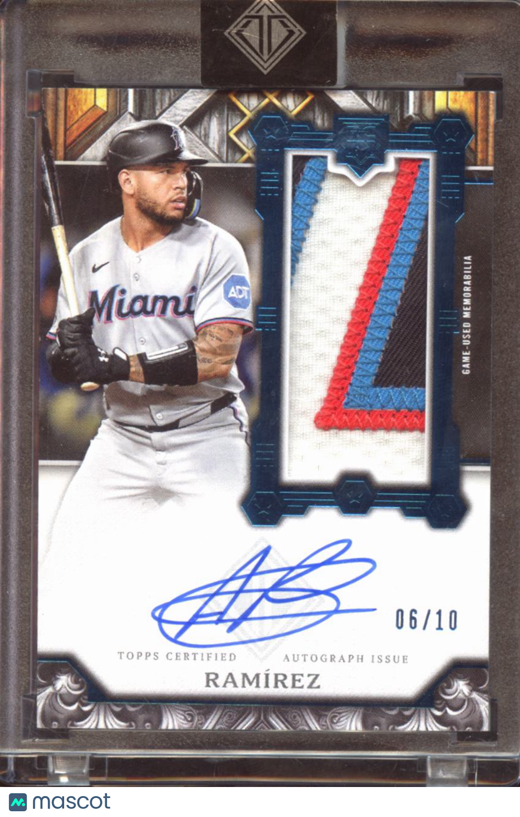 Agustin Ramírez 2025 Topps Transcendent Auto Autograph Patch 6/10 Miami Marlins