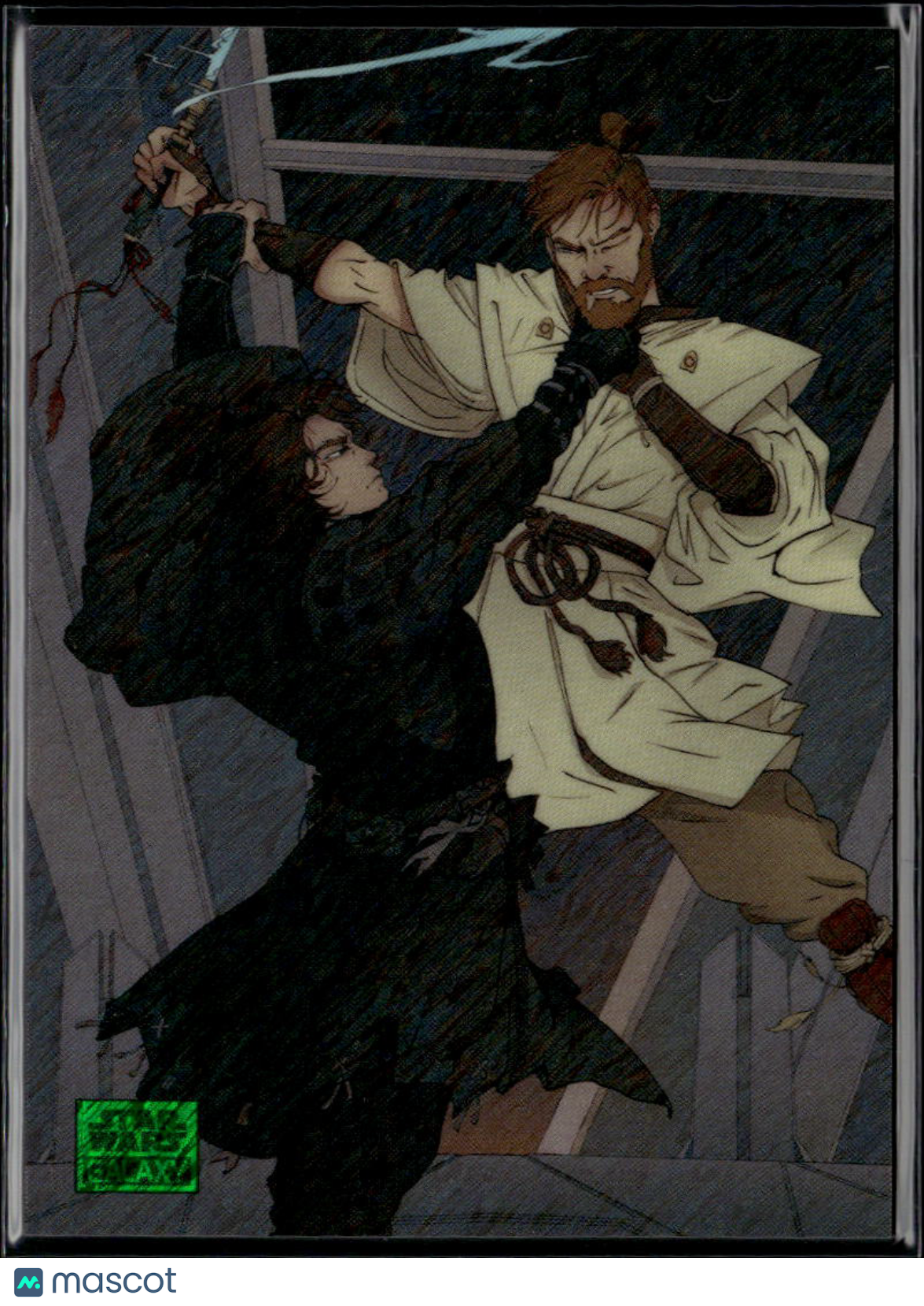 Anakin's Chokehold Topps Star Wars Galaxy Green Shimmer Refractor 185/199
