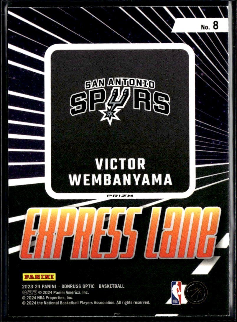 Victor Wembanyama 2023-24 Optic Express Lane Purple Rookie RC San Antonio Spurs