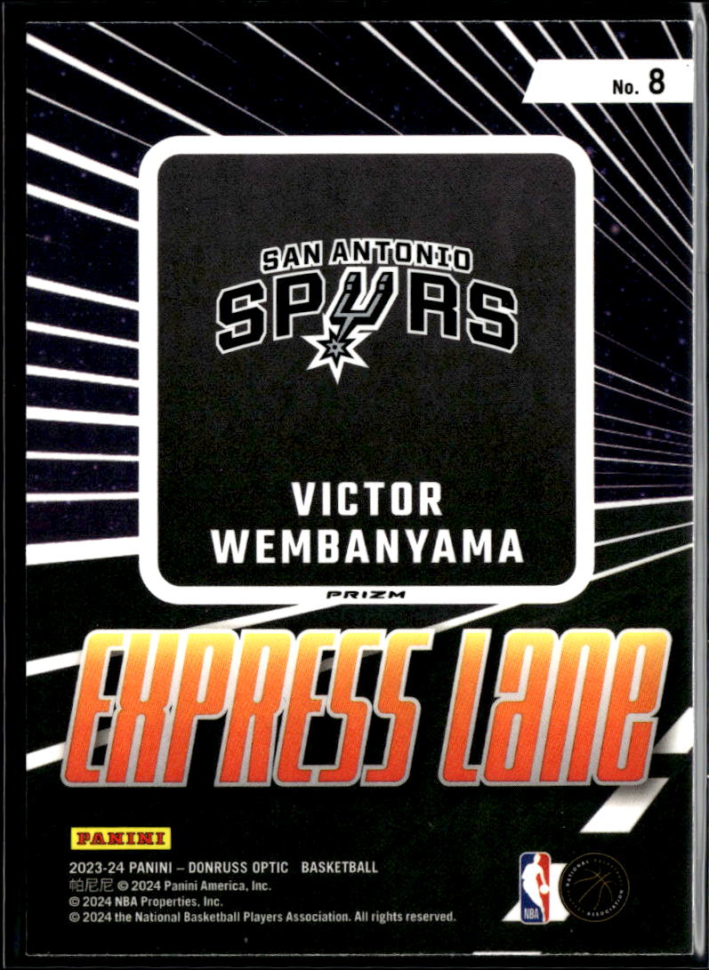 Victor Wembanyama 2023-24 Optic Express Lane Purple Rookie RC San Antonio Spurs