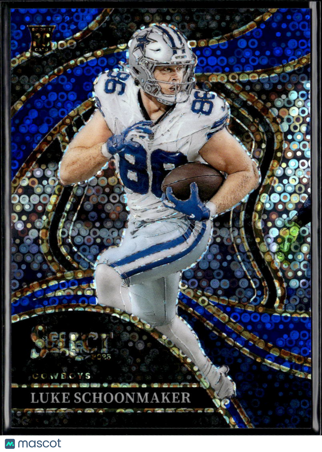 Luke Schoonmaker 2023 Select Club Level Blue Disco RC 8/25 Dallas Cowboys