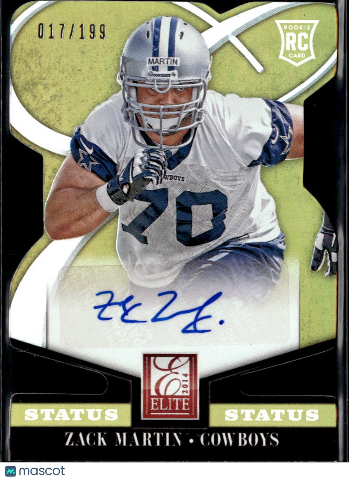 Zack Martin 2014 Elite GOLD Auto Autograph Rookie RC 17/199 Dallas Cowboys