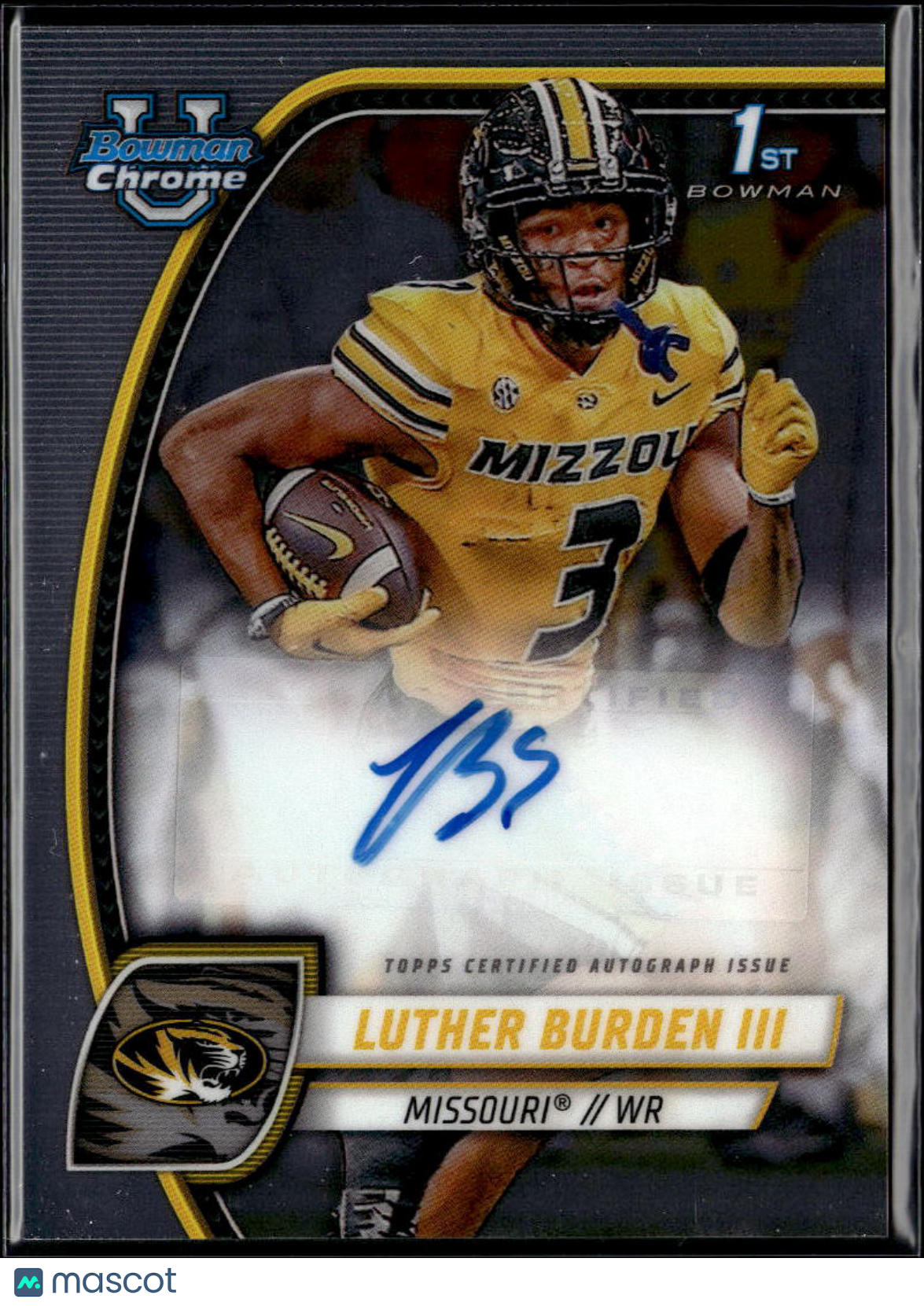 Luther Burden III 2024 Bowman Chrome 1st Auto Autograph RC Bears Missouri Tigers