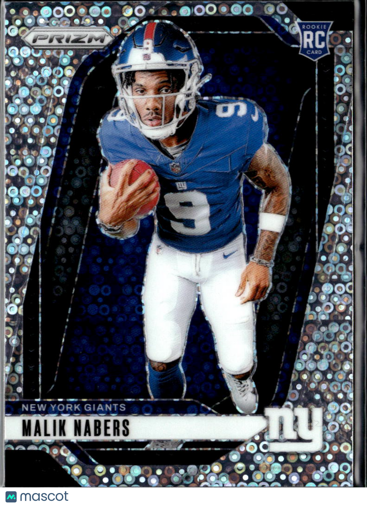 Malik Nabers 2024 Prizm Rookie Variation Disco SSP RC New York Giants
