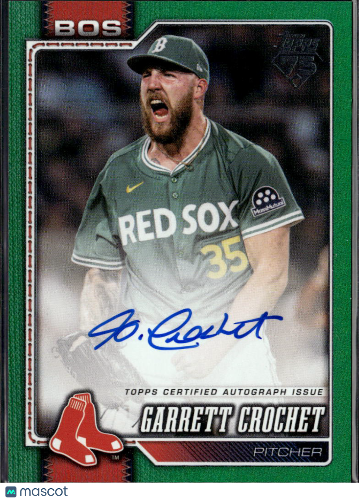 Garrett Crochet 2026 Topps Auto Autograph Green 27/99 Boston Red Sox