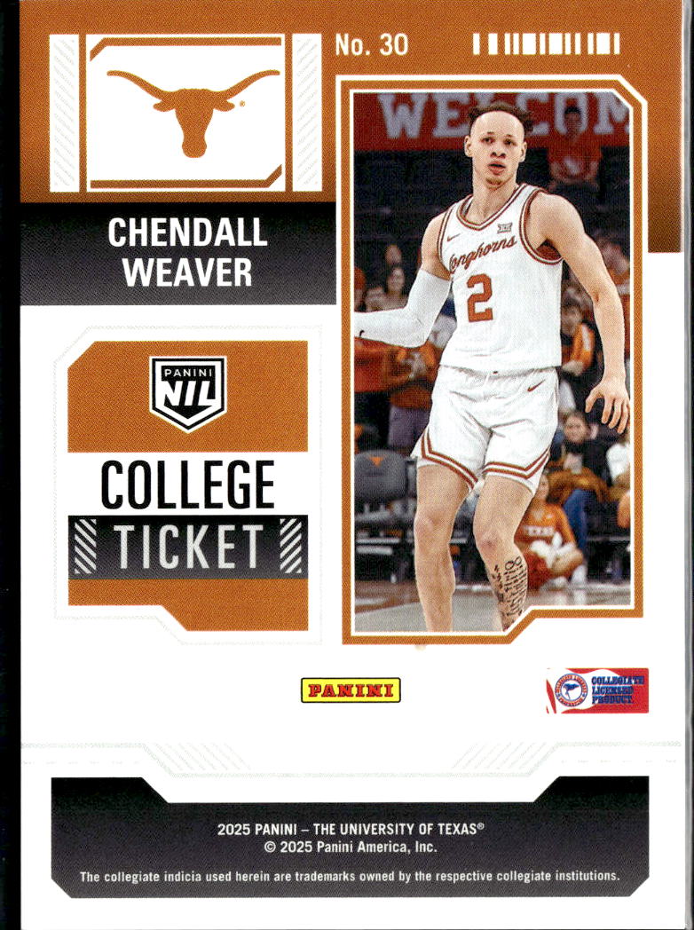 Chendall Weaver 2025 Contenders Red Rookie RC 46/50 Texas Longhorns