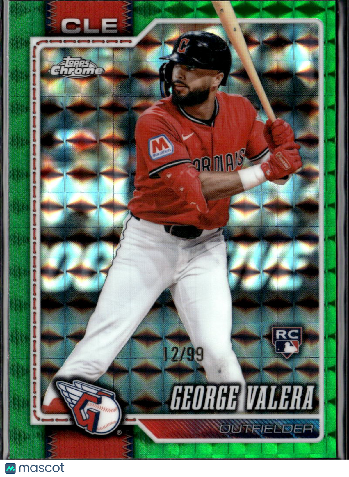George Valera 2026 Topps Chrome Green Geometric Refractor RC 12/99 Guardians