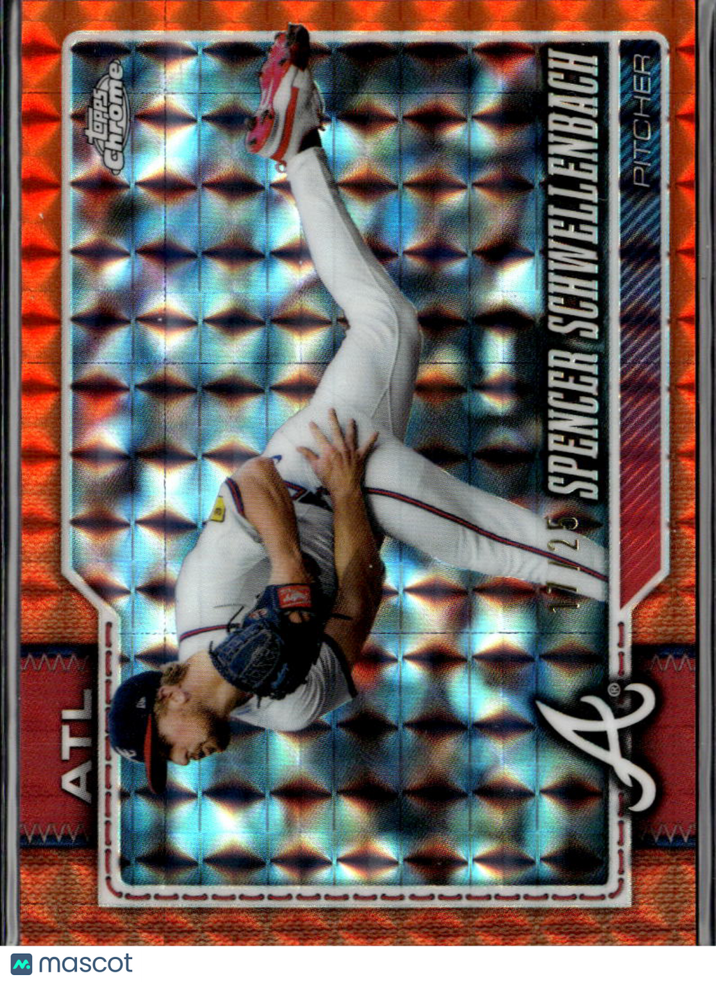 Spencer Schwellenbach 2026 Topps Chrome Orange Geometric Refractor 17/25 Braves