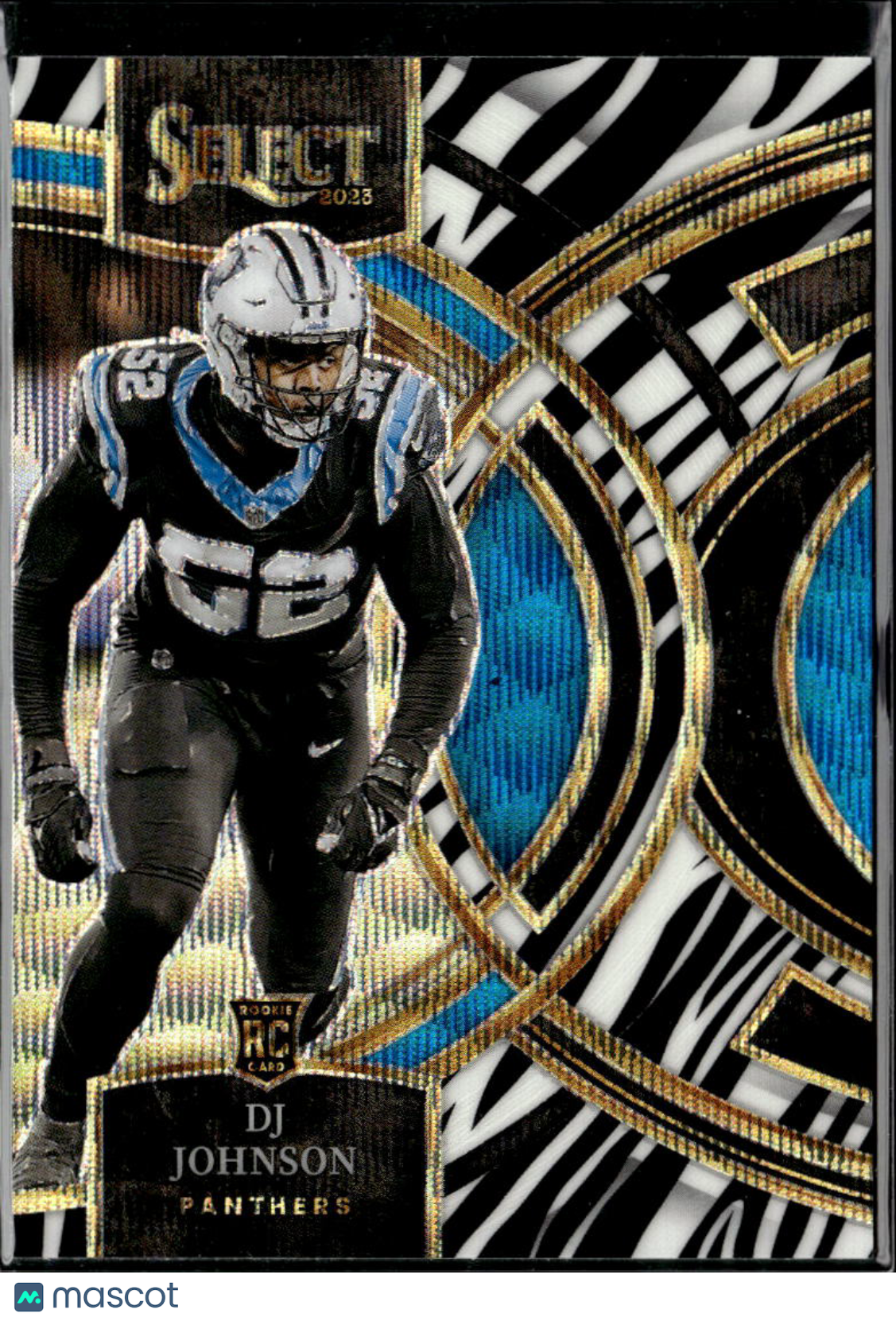 DJ Johnson 2023 Select Zebra SSP Rookie RC Carolina Panthers