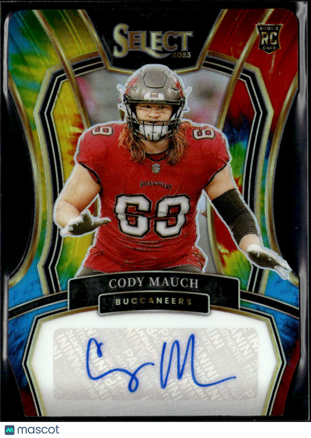 Cody Mauch 2023 Select Tie-Dye Auto Autograph RC 16/25 Tampa Bay Buccaneers