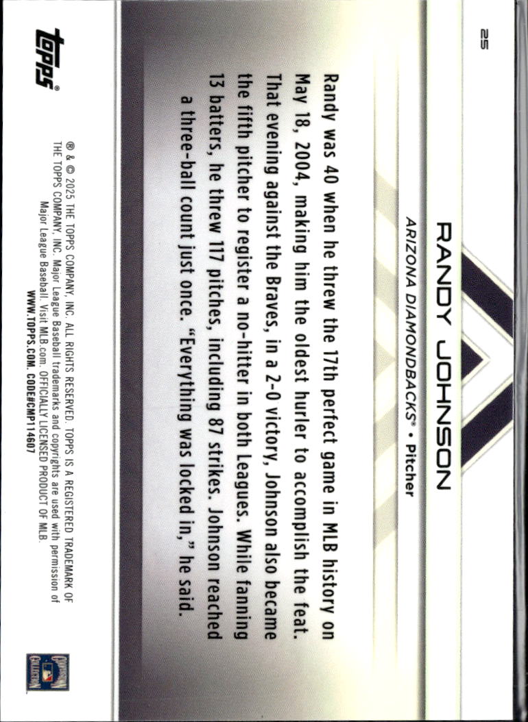 Randy Johnson 2025 Topps Transcendent Orange 6/25 Arizona Diamondbacks