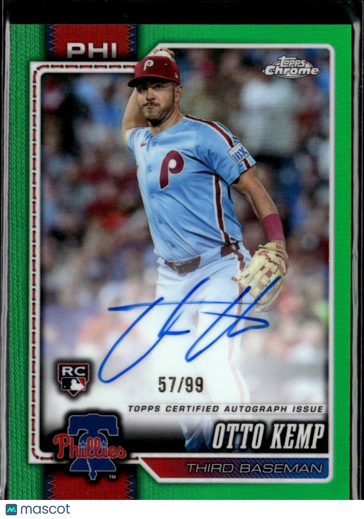Otto Kemp 2026 Topps Chrome Auto Autograph RC 57/99 Philadelphia Phillies